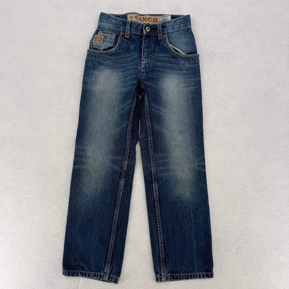 Cinch Boys Blue Denim Straight Leg Jeans Size 7S Medium Wash Western‎ Kids